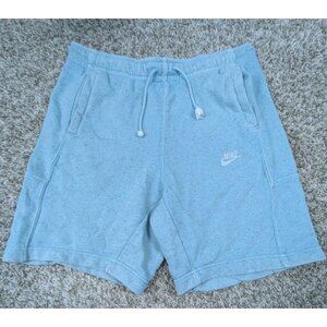 Nike Club Fleece Shorts Mens Medium Teal Green Elastic Waist Drawstring 8" Sweat